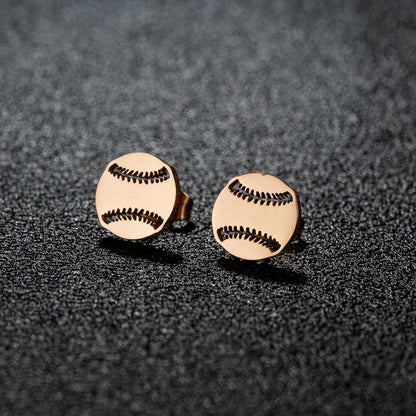 Stainless Steel Football Baseball Rugby Fashion Earrings