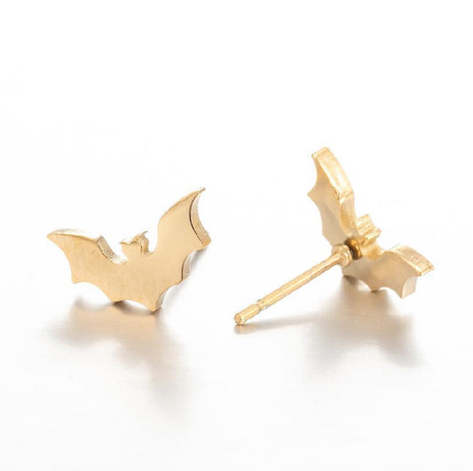 Halloween Bat Stainless Steel Small Animal Earrings