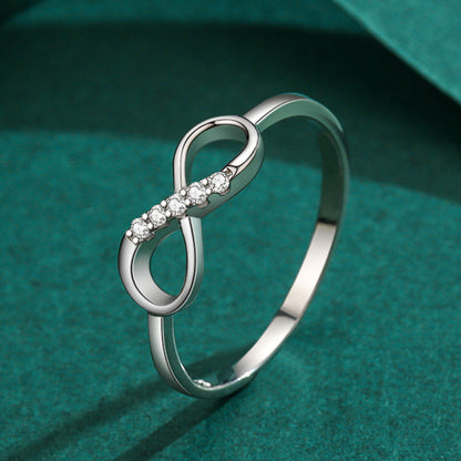 Sier Design Female Fashion Micro Rhinestone Rings