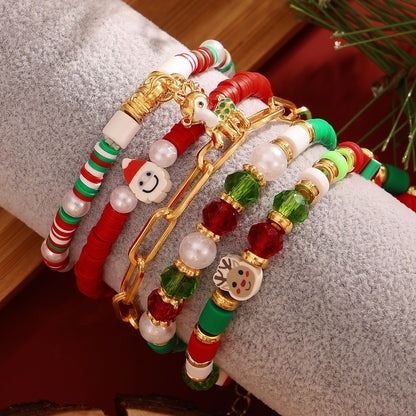 Women's Imitation Pearl Beaded Garland Deer Head Bracelets