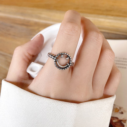 Niche Smiley Face Ornament Minimalist Design Rings