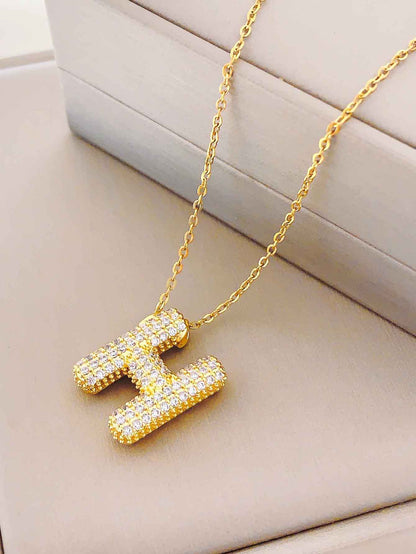 Women's Letter Hip Hop Full Zircon Exquisite Necklaces