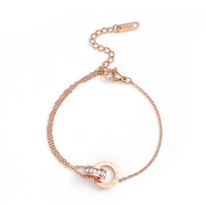 Women's Diamond Inlaid Clavicle Chain Fashionable Rose Necklaces