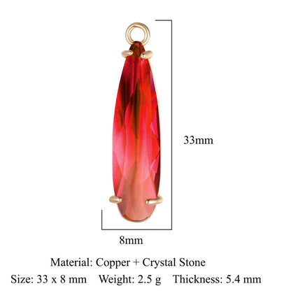 Copper Glass Crystal Geometric Round Ornament Pendants