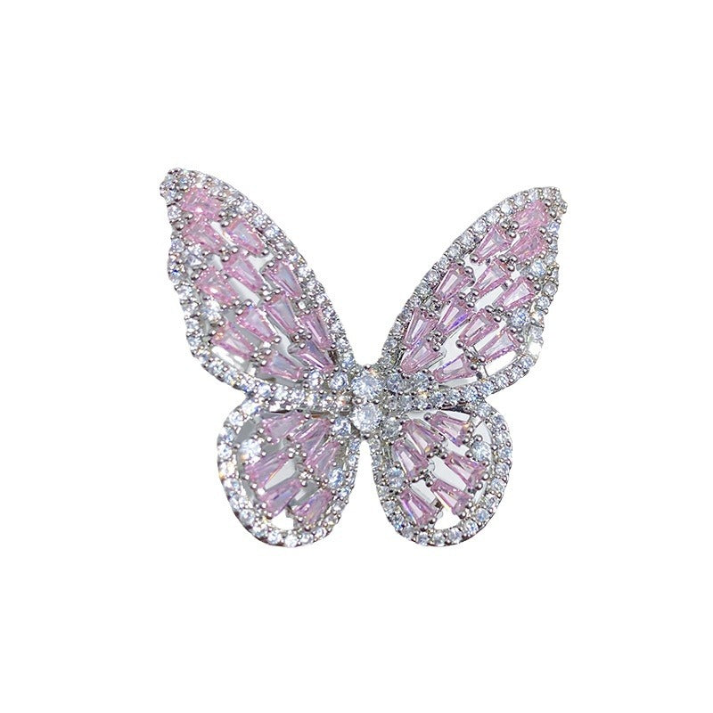 Zircon Butterfly Open Index Finger Trendy Rings