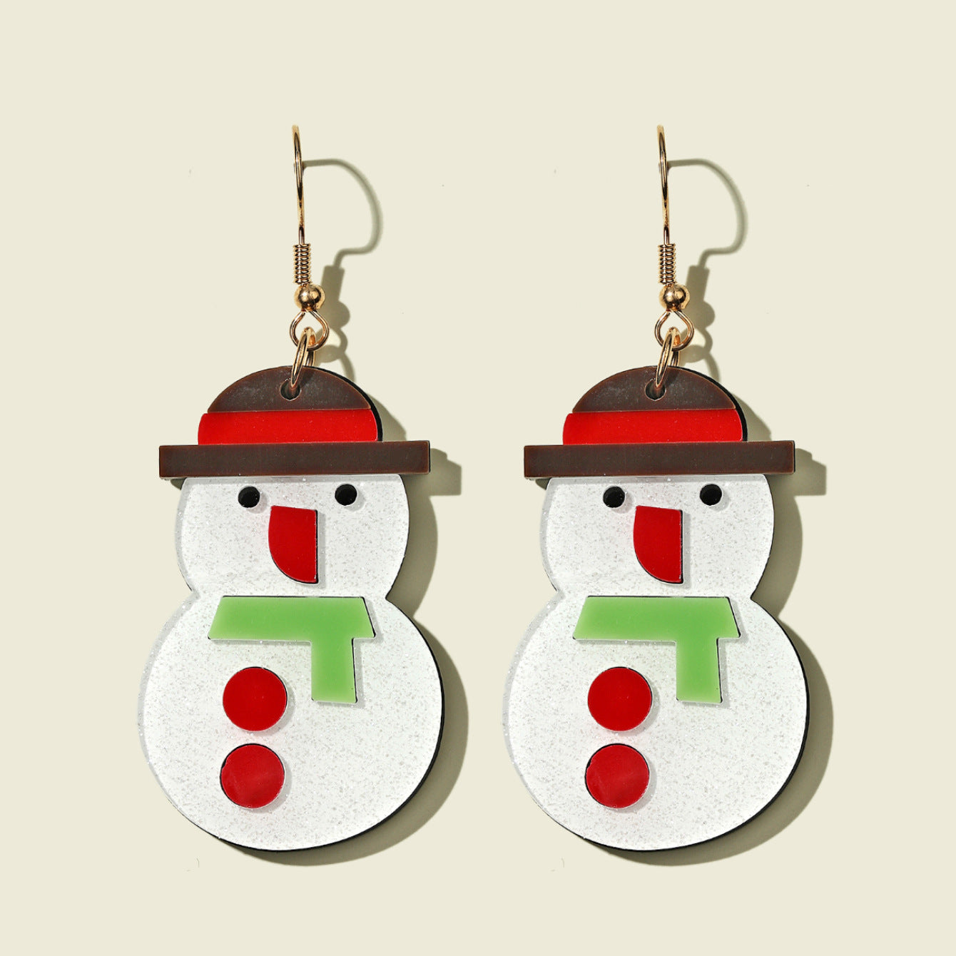 Sweet Cute Acrylic Santa Claus Snowman Earrings