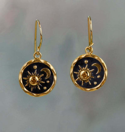 Versatile Fashion Hot Sun Moon Ornament Earrings