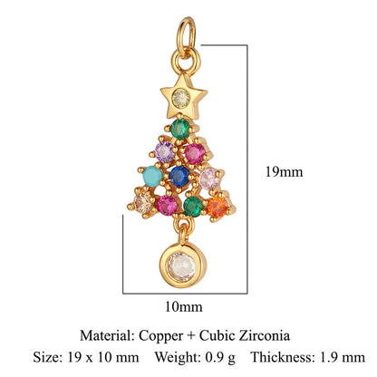 Copper Zircon Snowflake Gift Ornament Accessories Pendants