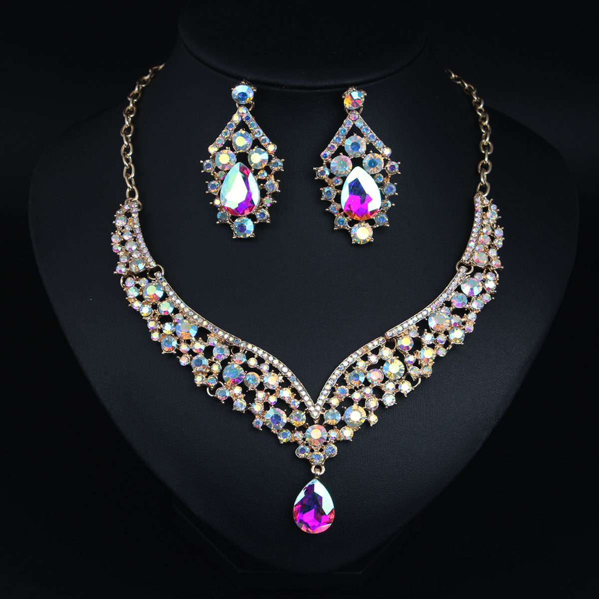 Rhinestone Suite Female Temperament Banquet Bride Necklaces