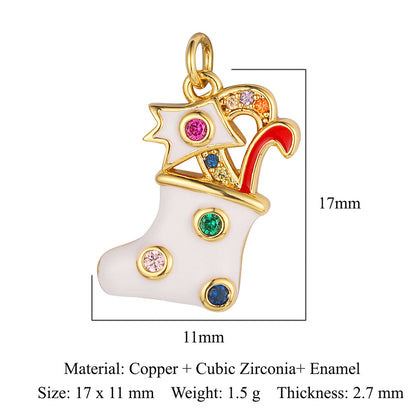 Copper Zircon Snowflake Gift Ornament Accessories Pendants