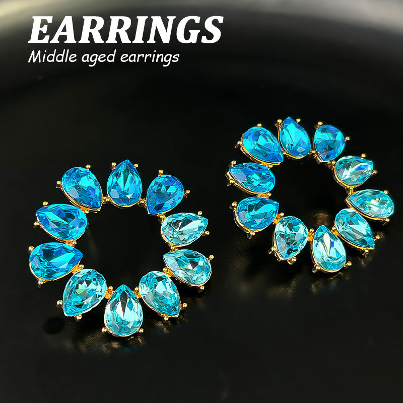 Design Elegant Flower Light Luxury High Earrings