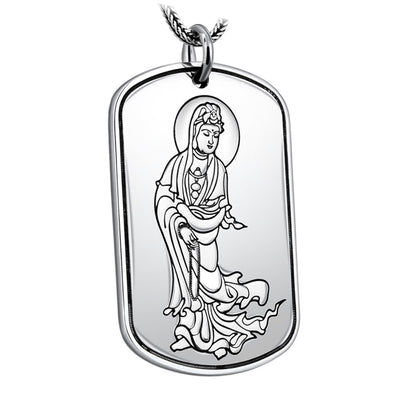 Women's & Men's Compassion Mantra Sier-plated Amulet Buddha Scriptures Pendants