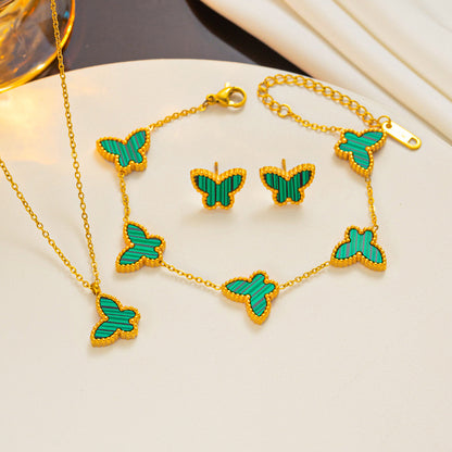 Cool Butterfly Three-piece Simple Ear Suit Bracelets