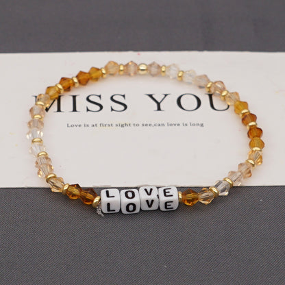 Women's Bohemian Style Crystal Letter Simple Personality Bracelets