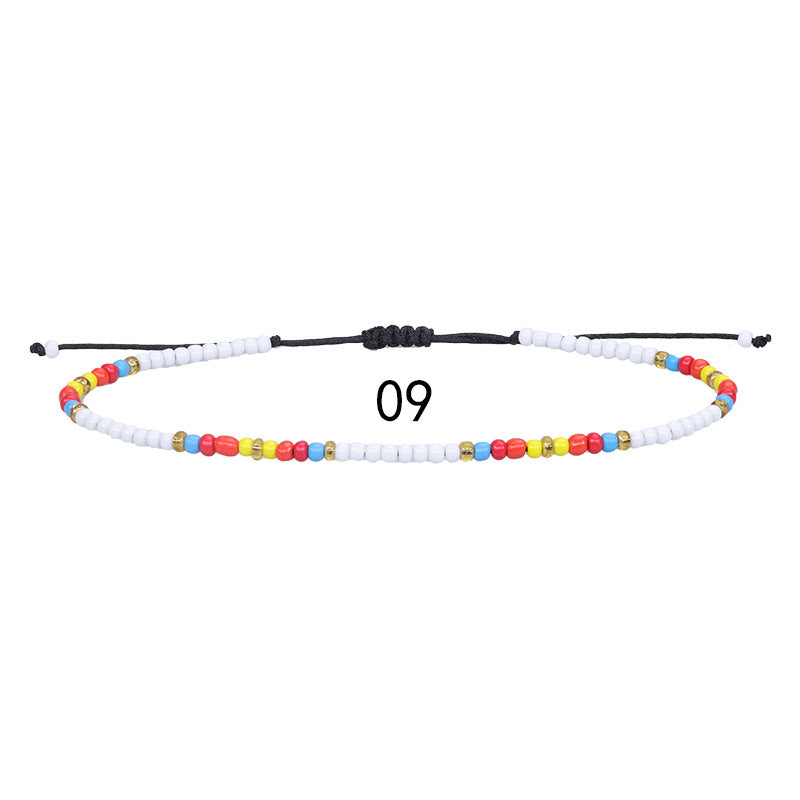 Colorful Bead Braided Anklet Summer Beach Bracelets