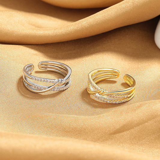 Line Bends Hitches Open Female Fashion Niche Rings
