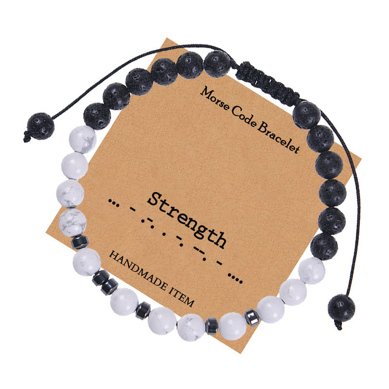 Women's & Men's Password Letter Inspirational Friendship Natural White Bracelets