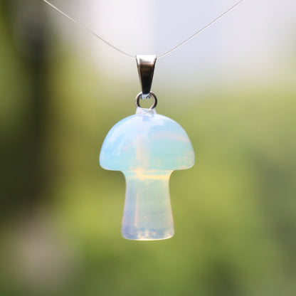 Natural Crystal Jade Mushroom Tigereye Pink Pendants