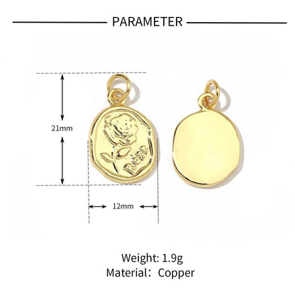 Rose Female Eternal Butterfly Real Gold Copper Pendants