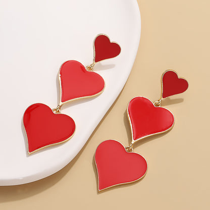 Women's Exquisite Love Heart Simple High-grade Ear Earrings