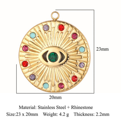 Eyes Bohemian Natural Stone Titanium Steel Pendants