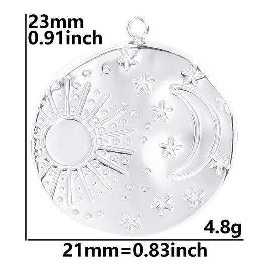 Ornament Sun Moon Steel Colorful Stainless Pendants