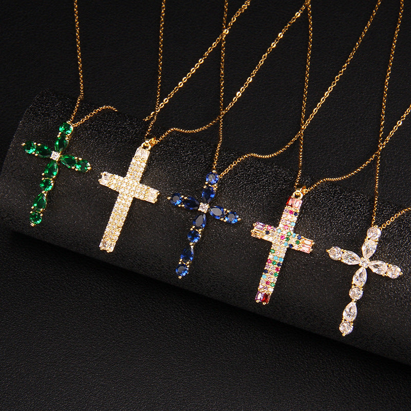 Plating Cross Female Titanium Steel Clavicle Necklaces