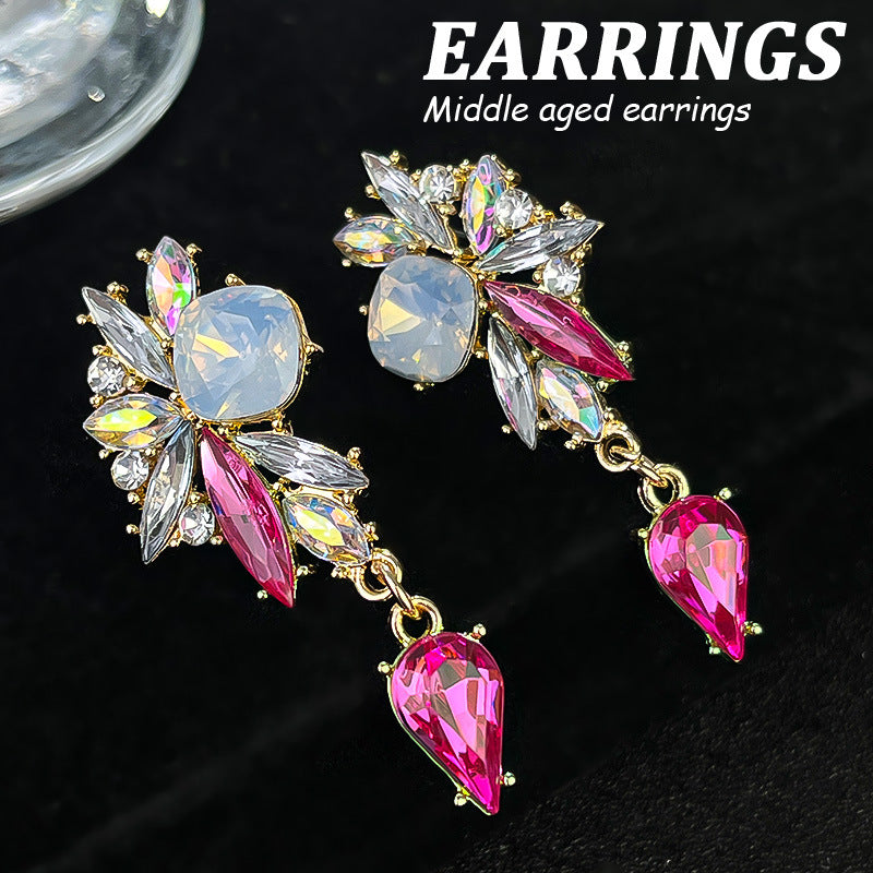 Design Elegant Flower Light Luxury High Earrings