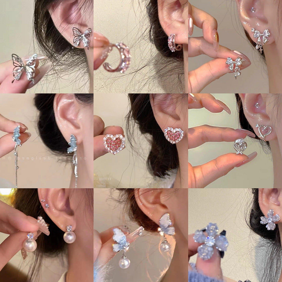 Pearl Flower Korean Style Tassel High Sense Earrings