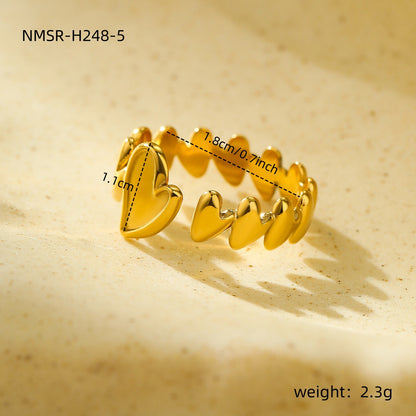 Gold Geometric Irregular Titanium Steel Versatile High-grade Rings