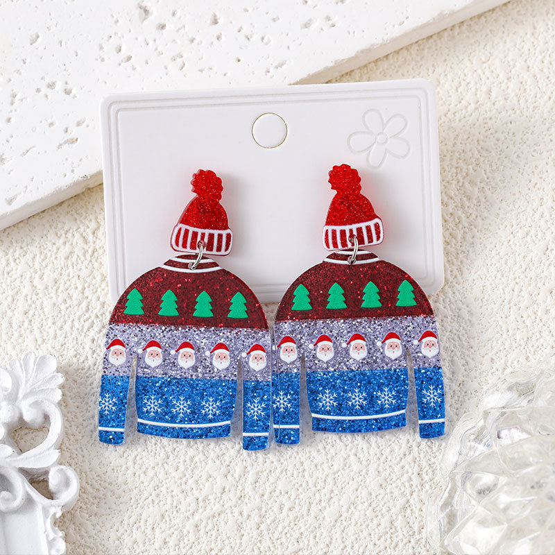 Christmas Cute Tree Snowflake Female Fashion Earrings