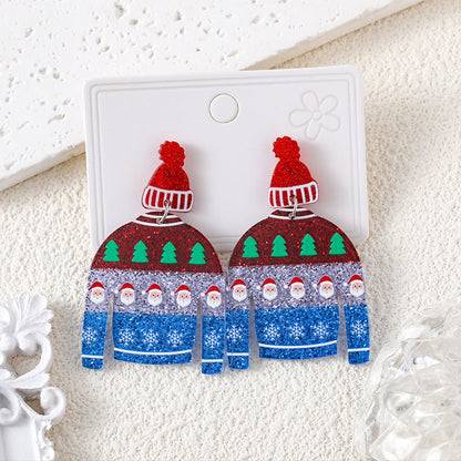Christmas Cute Tree Snowflake Female Fashion Earrings