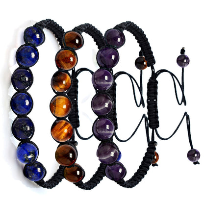 Men's Drawable Gift Emperor Lapis Amethyst Tigereye Bracelets