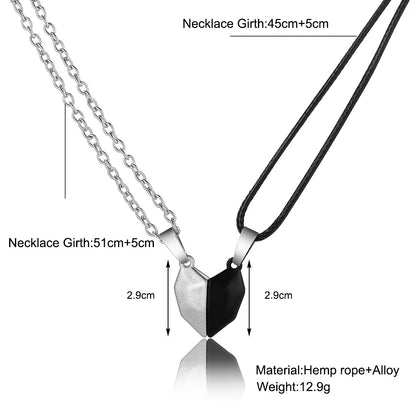 Suction Love Creative Black White Stone Necklaces