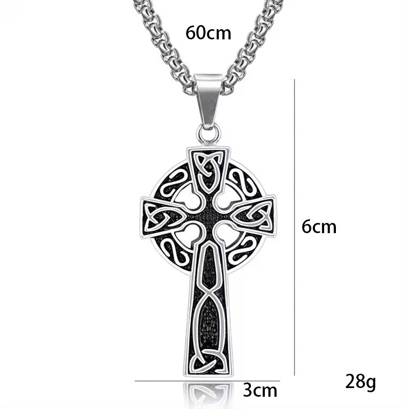 Men's Celtic Cross Personality Titanium Steel Retro Pendants