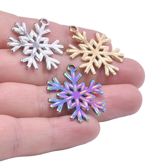 Stainless Steel Snowflake Ornament Accessories Light Necklaces