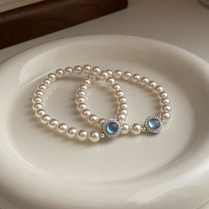 Women's Small Sweet Potato Rose Chalcedony Pearl Bracelets