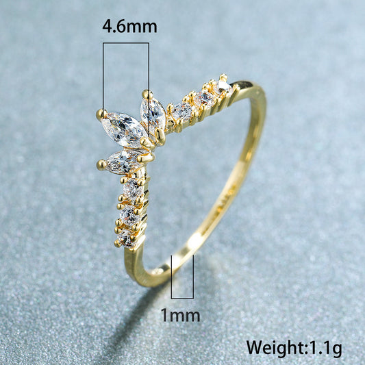 Hollow Fashion Gold Oval Female Simple Personality Niche Rings