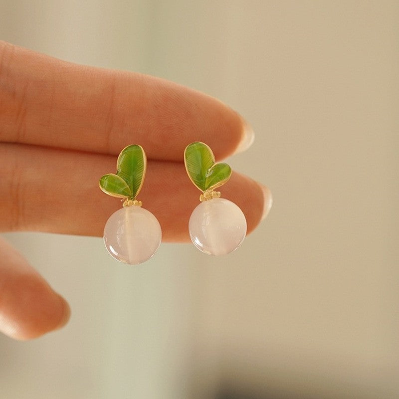 Green Fresh Light Luxury High-grade Fashionable Earrings