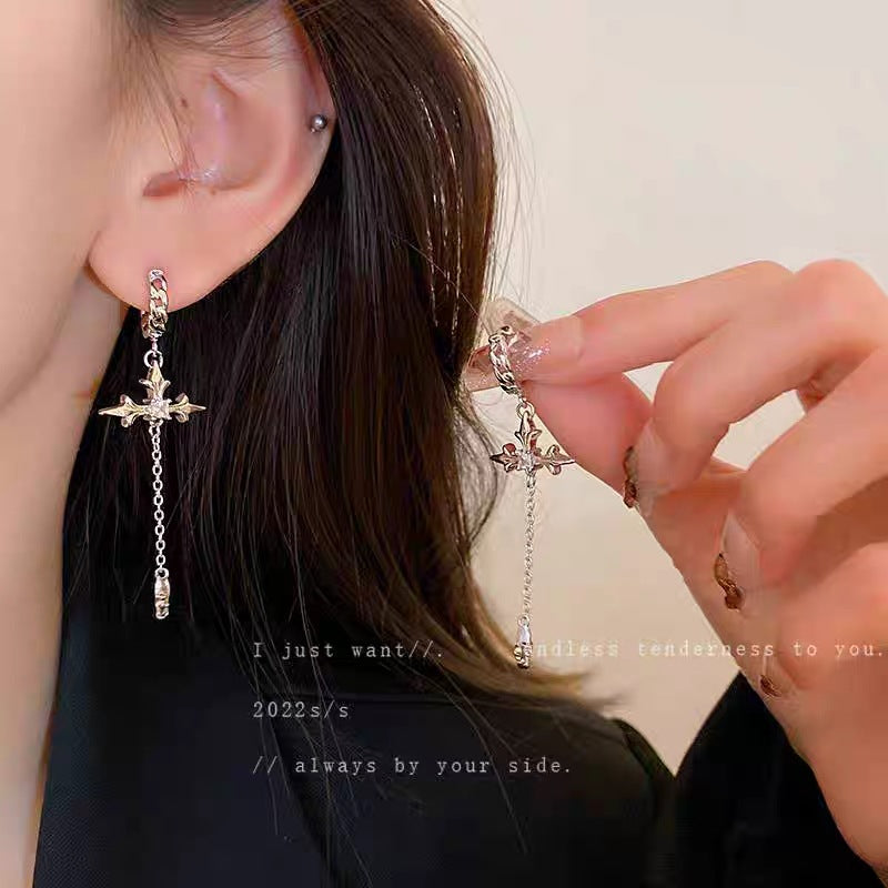 Women's Long Full Rhinestone Tassel Fashion Elegant Earrings