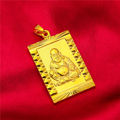 Women's & Men's Vietnam Placer Gold Brass Plated Avalokitesvara Flame Buddha Pendants