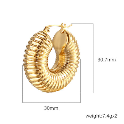 Women's Golden Thread Stainless Steel Hollow Trend Earrings