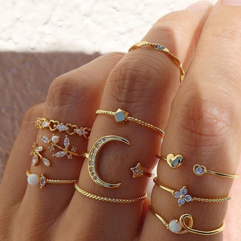 Affordable Luxury Fashion Style Leaf Diamond Rings