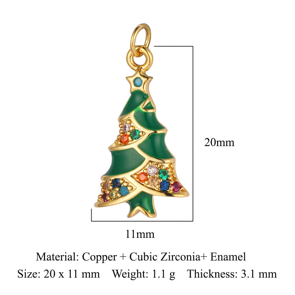 Copper Zircon Snowflake Gift Ornament Accessories Pendants