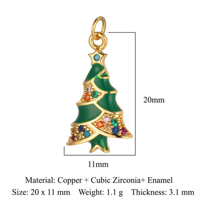 Copper Zircon Snowflake Gift Ornament Accessories Pendants