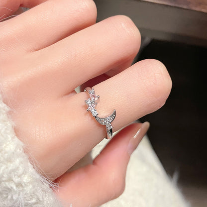 Simple Fashion Open Suit Full Rhinestone Rings