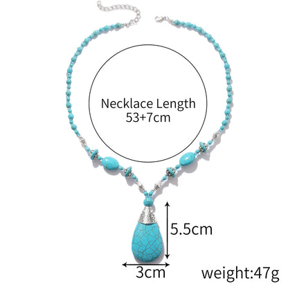 Ethnic Style Jewelry Turquoise Vintage Sweater Necklaces
