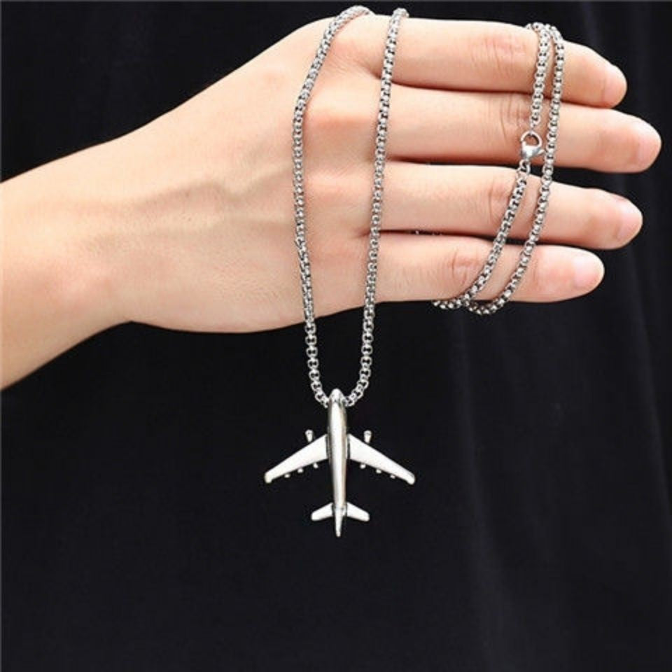 Women's & Men's Aircraft Titanium Steel Simple Fashion Personality Necklaces