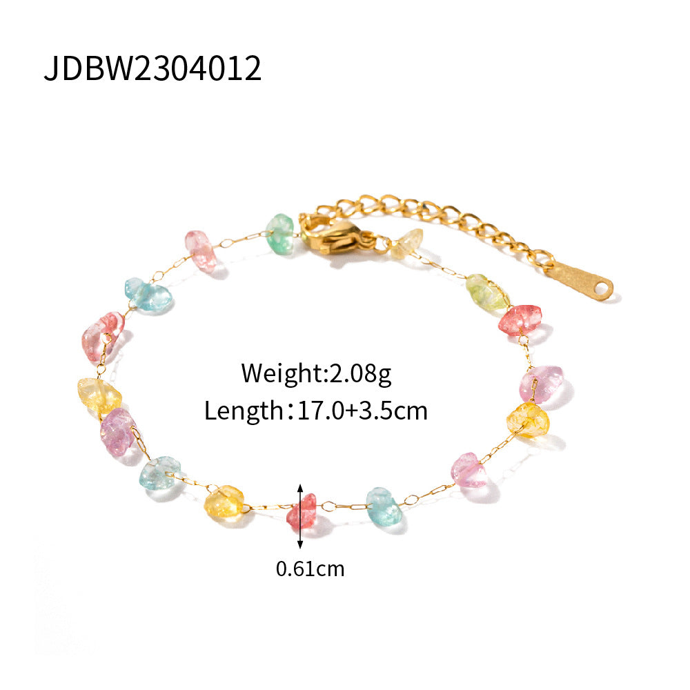 Women's Colorful Natural Stone Beaded Fashion Light Necklaces