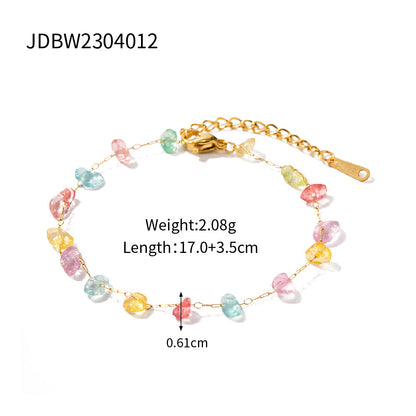 Women's Colorful Natural Stone Beaded Fashion Light Necklaces